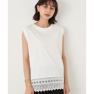 チュニック スリーブレス裾レースチュニック ＊