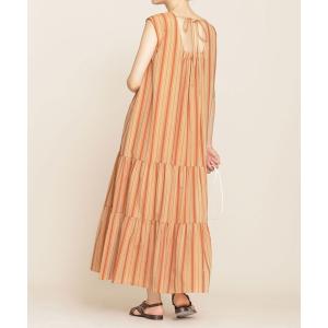 ワンピース バックオープンティアードワンピース ノースリーブ レディース