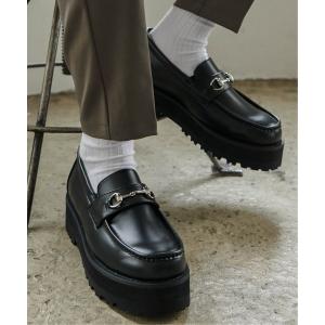 ローファー ハイソールビットチェーンローファー メンズ レディース