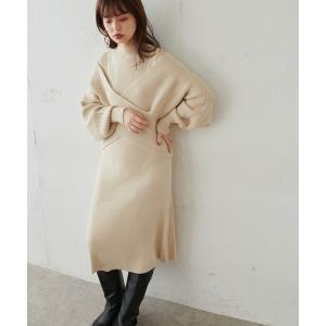 ワンピース 【WEB限定・大好評リバイバルアイテム】クロスニット+ノースリワンピースセット