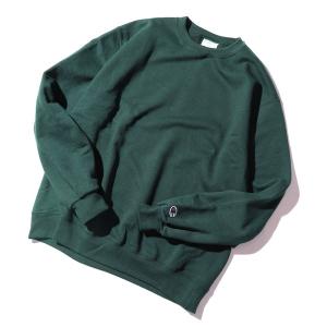 スウェット Champion/チャンピオン 袖ワンポイントロゴ 刺繍ワッペン ビッグシルエットプルオーバー スウェット トレーナー