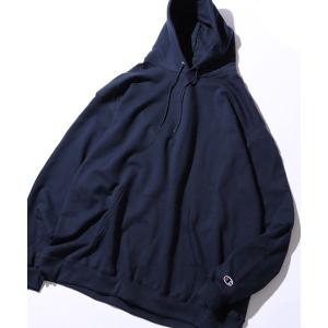 パーカー Champion HOODED オーバーサイズ プルオーバーパーカー 袖ワンポイント 刺繍ロゴ フーディ