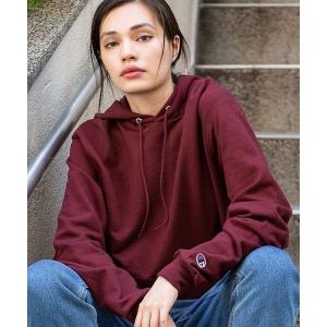 パーカー 【Champion/チャンピオン】レディース HOODED 裏起毛 ビッグプルオーバー パーカー 袖ワンポイントロゴ