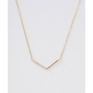 ete（エテ） ネックレス K10YG レイヤー ダイヤモンド プレート