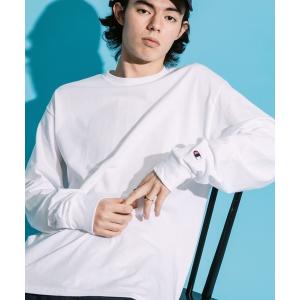 tシャツ Tシャツ 【Champion Authentic T-SHIRTS】袖ワンポイント 刺繍ロゴワッペン ルーズベーシックロンT