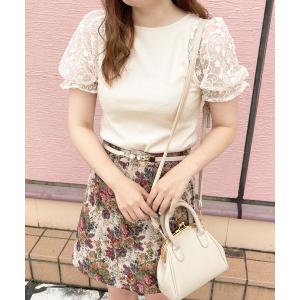 tシャツ Tシャツ 袖オーガンジーレースリブトップス【ZOZOTOWN限定アイテム】