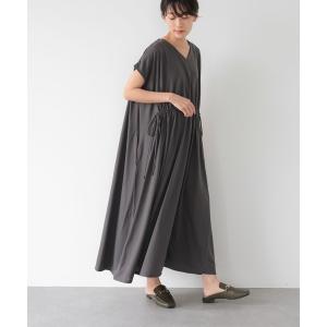 ワンピース ドロストギャザーVネックカットワンピース