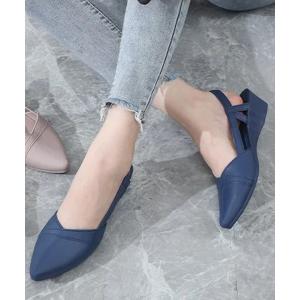 サンダル PVCポインテッドトゥウェッジソールサンダル レディース