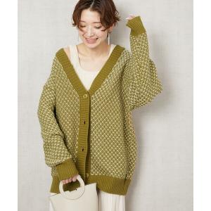 カーディガン 「WEB限定」リンクス柄2WAYニットカーディガン レディース