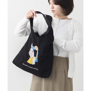 トートバッグ アニマル刺繍 コーデュロイ トートバッグ 犬 ネコ レディース メンズ