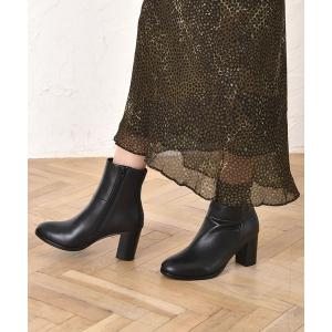 ブーツ リアルレザー サイドジップショートブーツ レディース