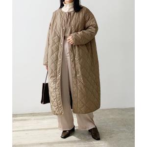 リバーシブルキルティングロングコート レディース