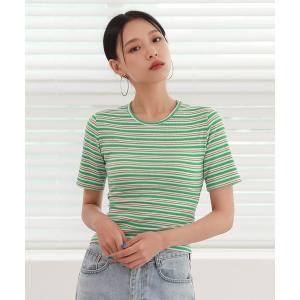 tシャツ Tシャツ レディース エックスバックポイントマルチストライプTシャツ｜zozo