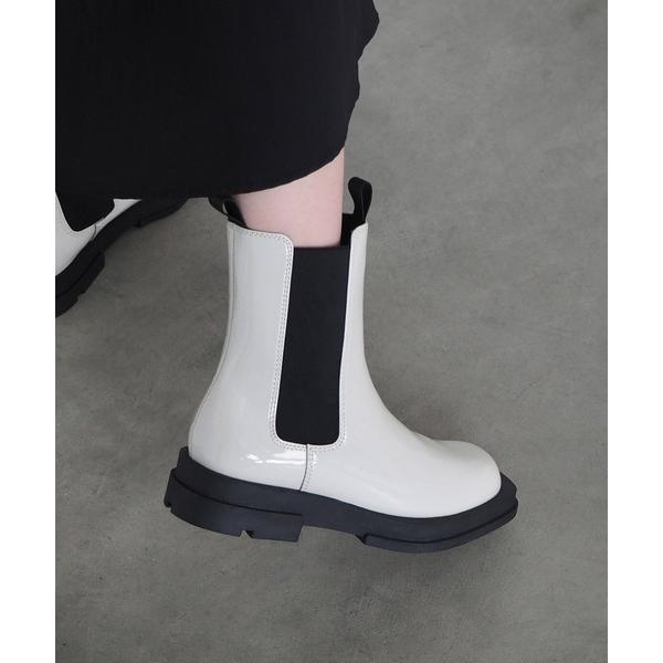 ブーツ レイン対応 エナメルサイドゴアブーツ レディース