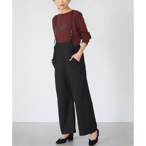 パンツ ワイドフレアサスペンダーパンツ【手洗い可能】◆