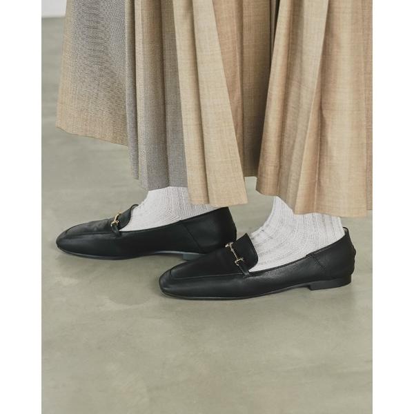 ローファー スクエアトゥ フラット ビットローファー レディース