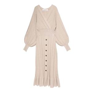 ワンピース カシュクール2WAYケーブルニットワンピース