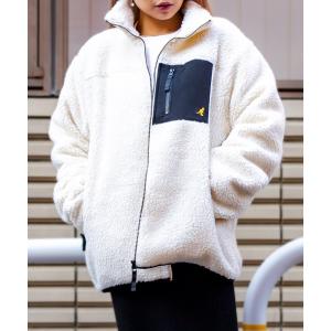 ブルゾン アウター 「KANGOL / カンゴール」ワンポイント刺繍 ボアブルゾン / スタンドカラージャケット レディース メンズ