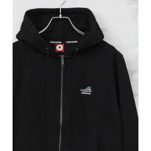 パーカー ワンポイントシューズ刺繍 フルジップパーカー