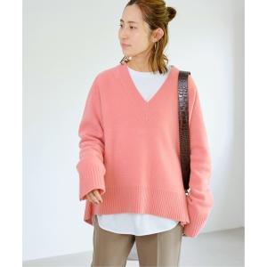 ニット セーター ウールカシミヤ Vネックプルオーバー レディース