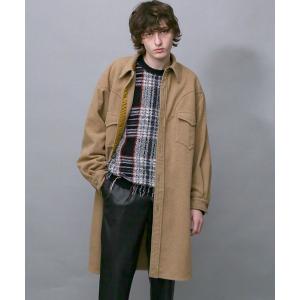 ステンカラーコート メンズ W/NY BRUSHED FLANNEL CO｜zozo