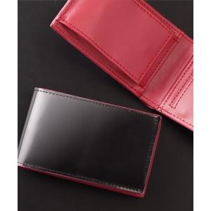 メンズ 財布 ボックス型レザーコンパクト二つ折り財布｜zozo