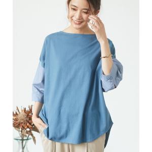 tシャツ Tシャツ 異素材ドッキングプルオーバー　＊