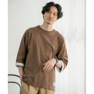 tシャツ Tシャツ フェイクレイヤード7分袖Tシャツ