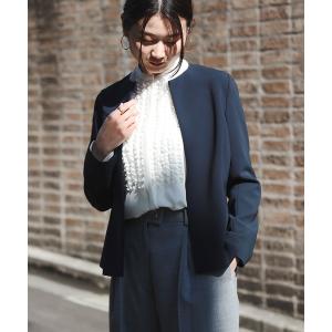 theory（セオリー） 」 ノーカラージャケット 0 ブラック レディース