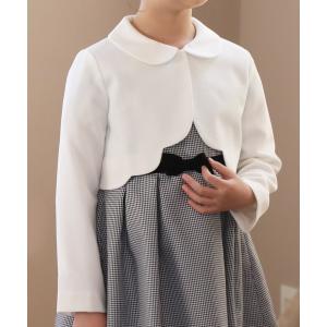 ノーカラージャケット アウター 入学式 卒園式 白襟スカラップボレロ キッズ 子供服 女の子