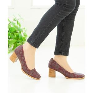 パンプス オトナ スクエアトゥ ミドルヒール パンプス