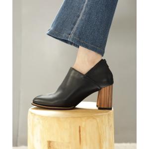 ブーツ ウッドヒールブーティ レディース