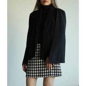 FREE STYLISTS ポンチョ ノーカラーケープポンチョコート レディース
