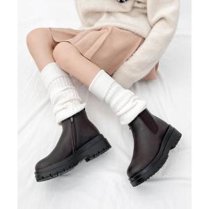 ブーツ 軽量厚底 サイドゴア ショートブーツ 2808