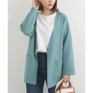 ジャケット テーラードジャケット ノーカラーソフトジャケット レディース