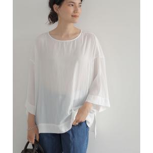 シャツ ブラウス 異素材スクエアブラウス