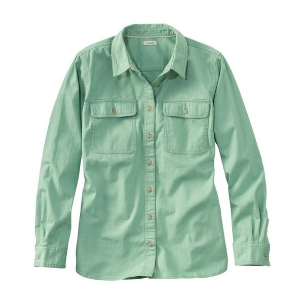 ブラウス シャツ エル・エル・ビーン・ヘリテージ・ウォッシュ・デニム・シャツ、長袖 米国フィット・プ...