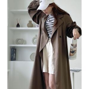 コート トレンチコート マニッシュにキマる。ボリュームスリーブロングトレンチコート