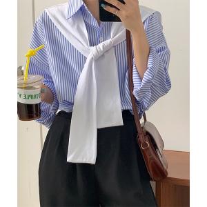 AsheKsha ブラウス シャツ ストライブロングシャツ レディース AsheKsha ブラウス シャツ ストライブロングシャツ レディース