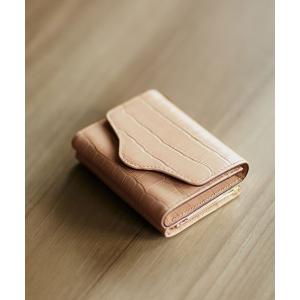 財布 Hashibami/クロコ型押し がま口ミニウォレット