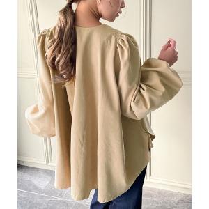 シャツ ブラウス ノーカラーインタックブラウス