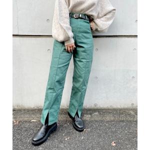 ジーンズ デニム デニムパンツ 夢をつかむセンタースリットデニムパンツ レディース
