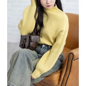 ニット セーター 「14色展開！」ボトルネックゆるニットプルオーバートップス「大人 カジュアル 着回し力抜群」「再入荷」 レディース