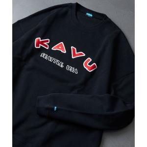 スウェット WEB限定 KAVU×FREAK'S STORE/カブー 別注 カレッジロゴ ヘビーオンス クルーネックスウェット/カレッジプリント