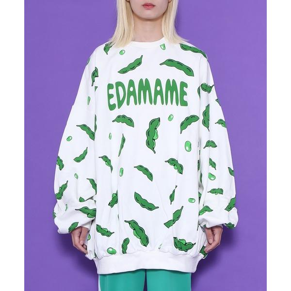 トレーナー スウェット フード総柄スウェット(LEMON・NINJIN・EDAMAME) レディース...