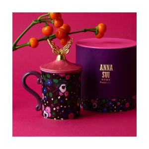 食器 ANNA SUI フタ付きマグ フラワー ピンク