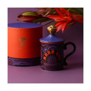 食器 ANNA SUI フタ付きマグ ロゴ パープル