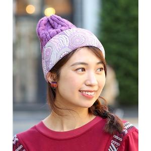 COACH（コーチ） ニット帽 ニットキャップ ニット ビーニー・レザー