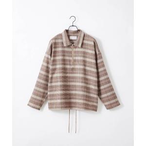 シャツ ブラウス オーバーサイズ ハーフジップ アノラックL/Sシャツ