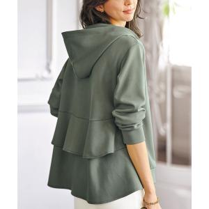 パーカー バックフリルジップアップパーカー